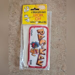 NEW OLD STOCK VINTAGE 1981 PAC-MAN EMBROIDERED VIDEO EMBLEMS JOY MIDWAY USA